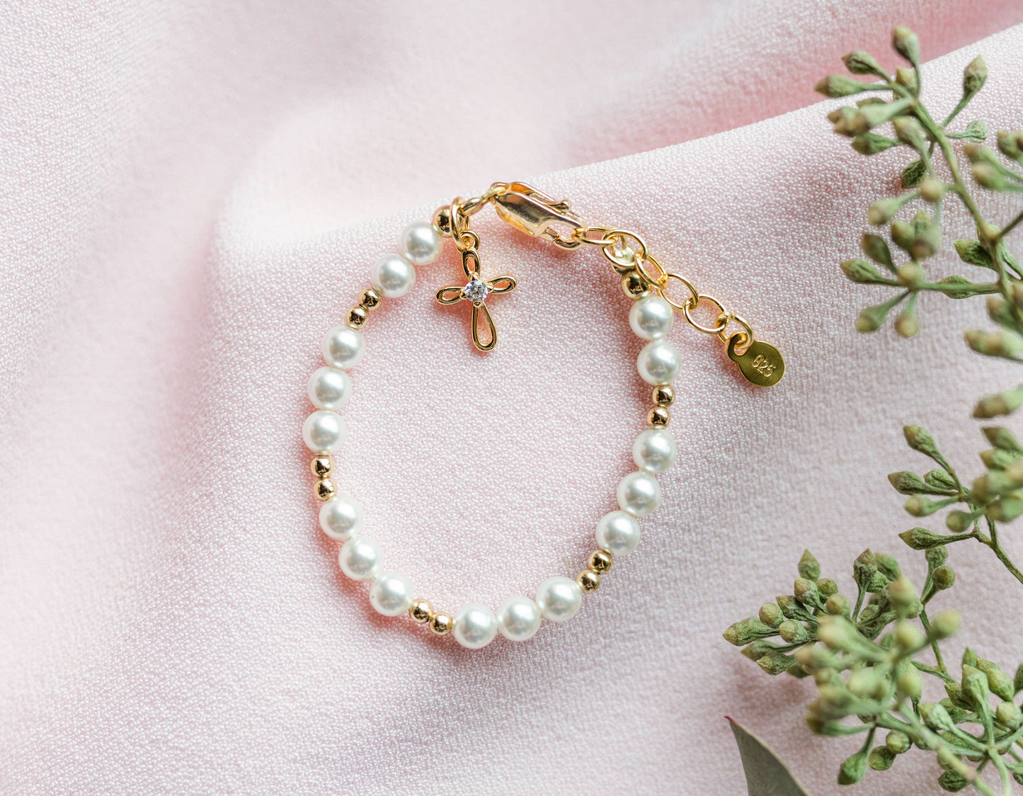 Pearl Cross Bracelet