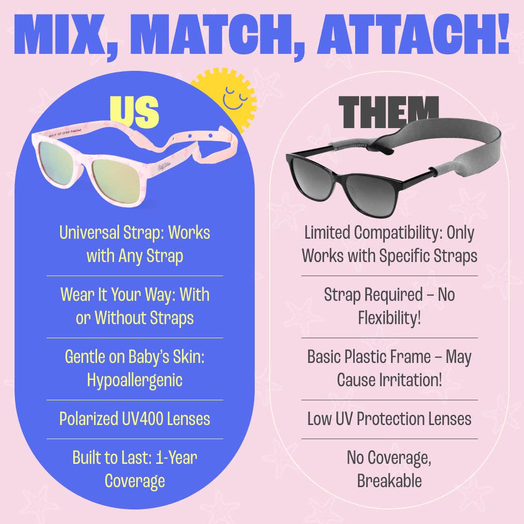 Baby Sunglasses 0-24m - Pink Starfish