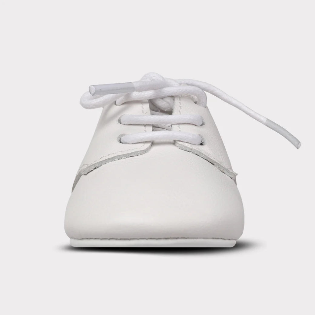 White Leather August Crib Shoe