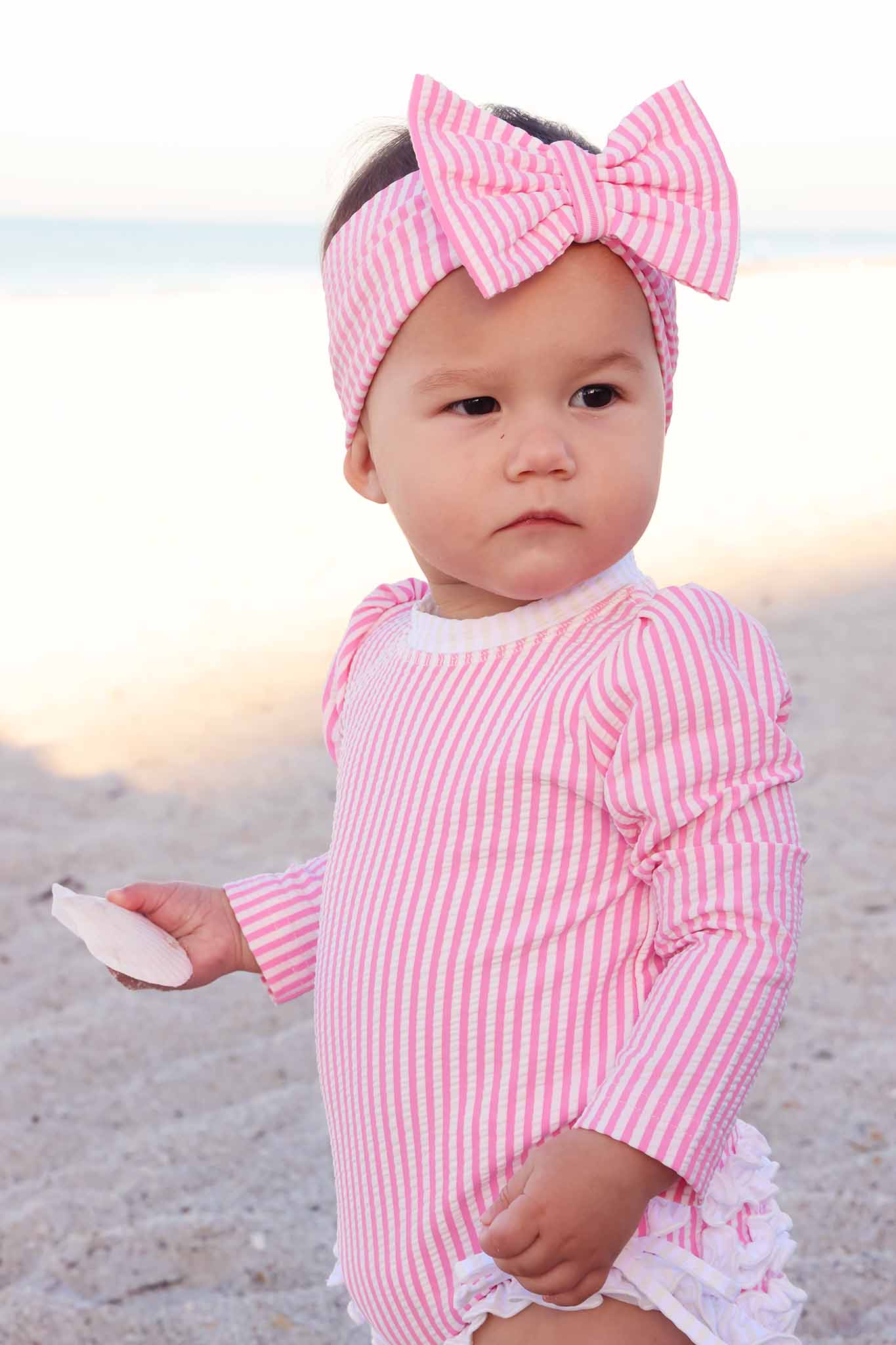 Swim Bow | Seersucker Pink