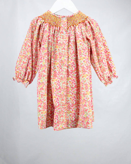 Red and Blues Flowers Ellie Dress