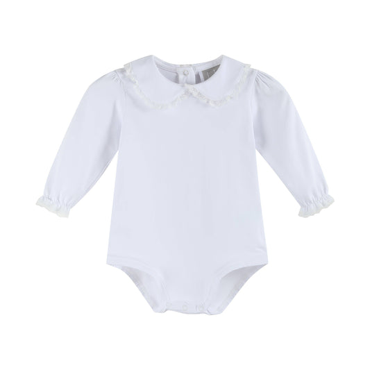 White Lace Collared Bodysuit