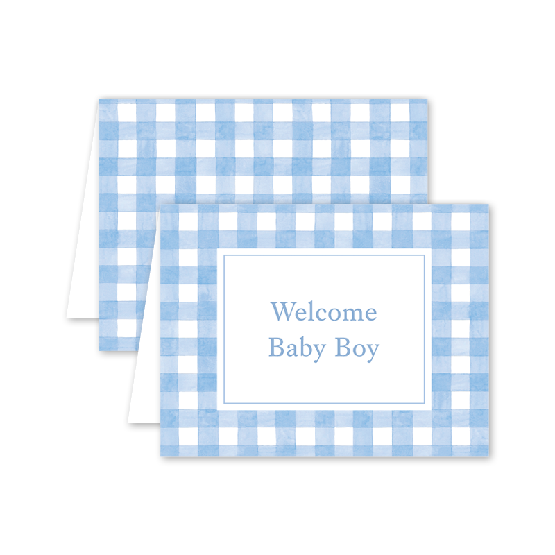 Gingham Baby Blue