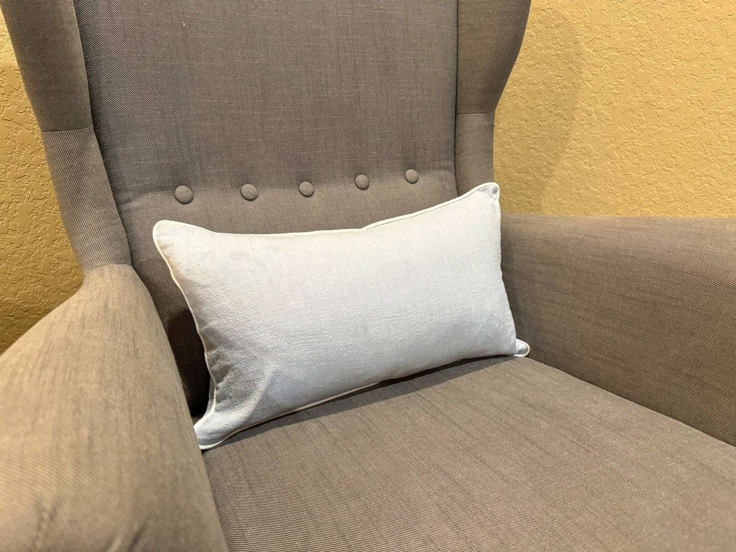 Pillow Covers: WHITE/ LIGHT BLUE TRIM
