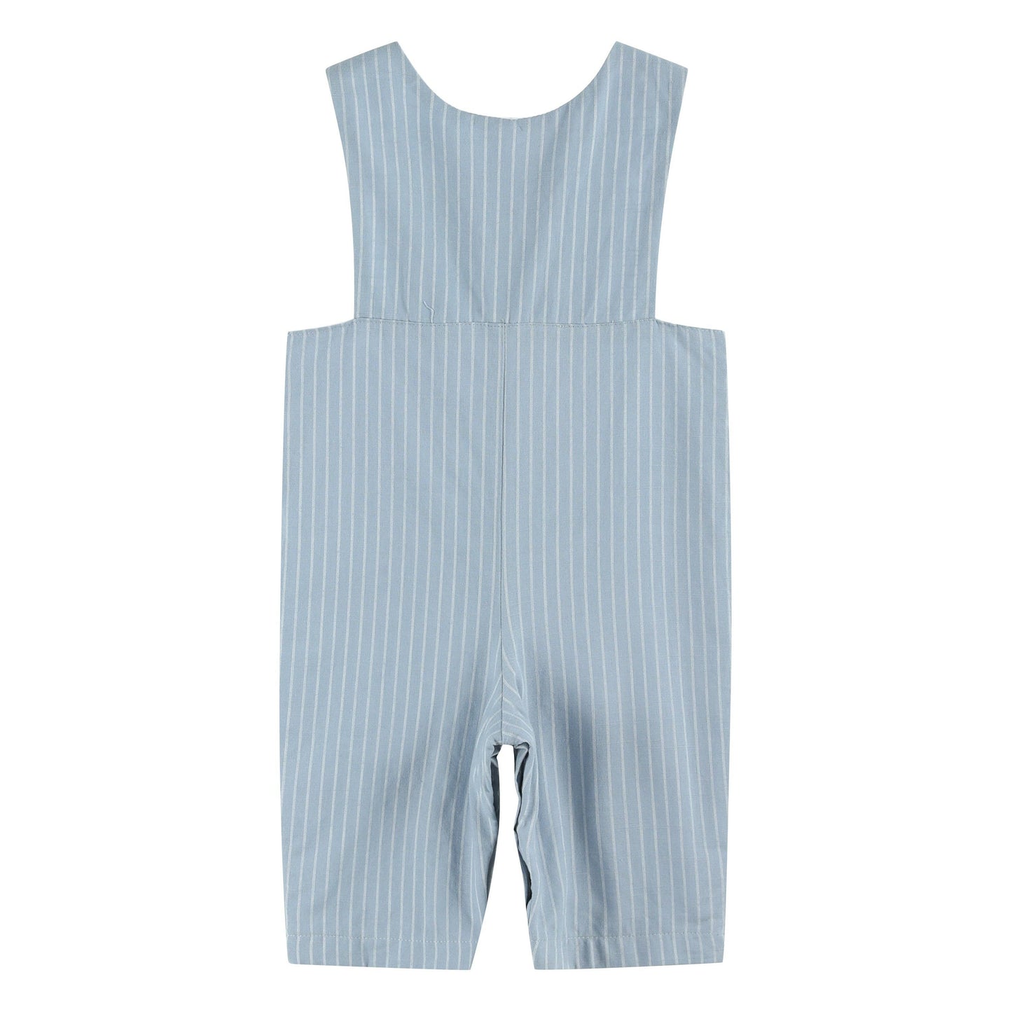 Blue Pinstripe Brown Smocked Jon Jon