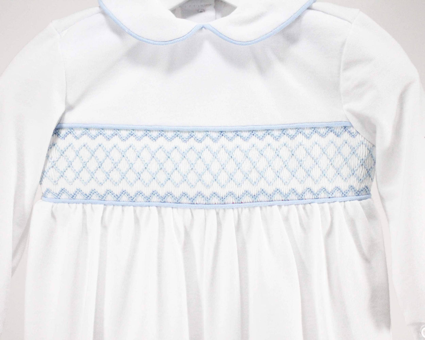 White and Light Blue Levi Gown