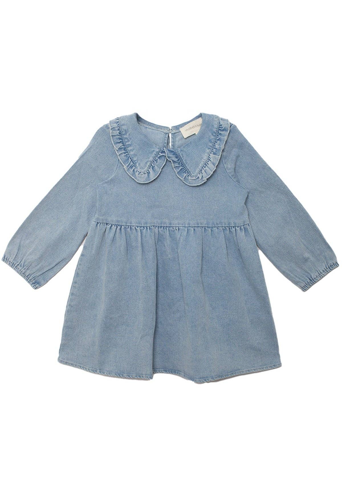 Denim Long Sleeve Dress: 4T