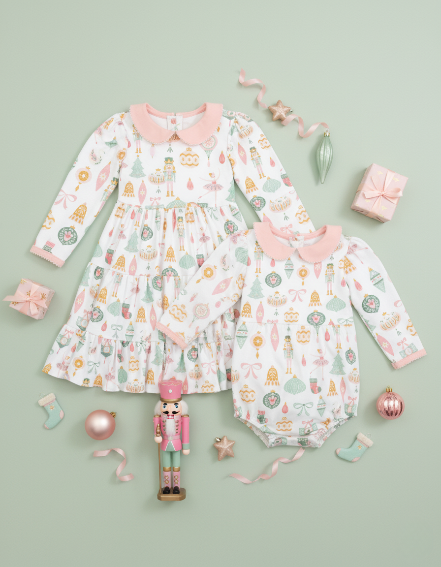 Christmas Ornaments Print Swing Dress: 2