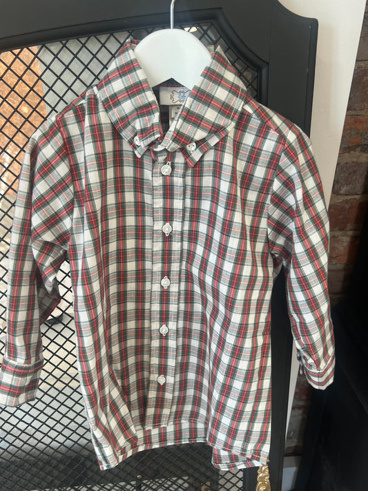 Christmas Plaid Collard Shirt