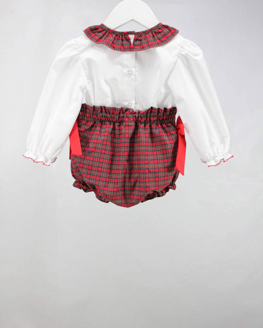 Red Christmas Plaid Sarah Set: 6M