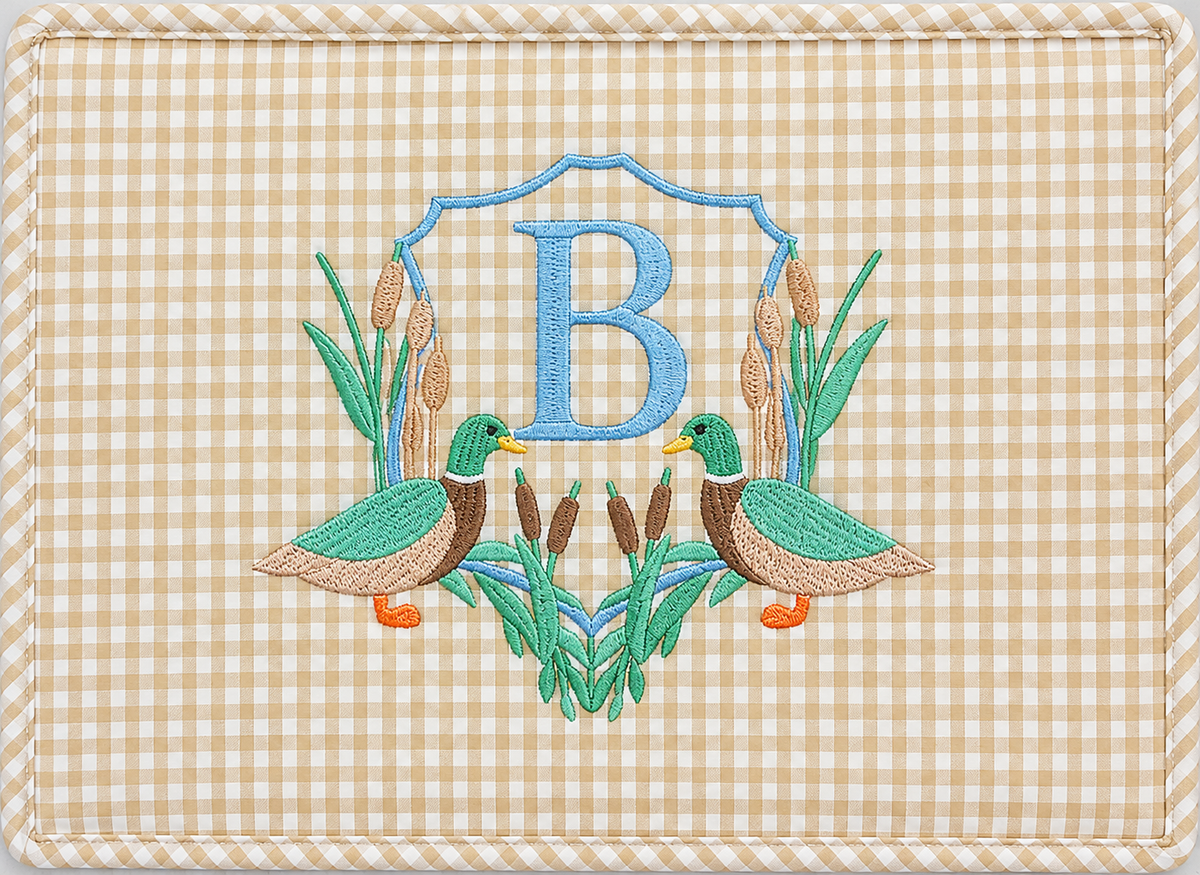 Khaki Gingham Roadie (B Duck Crest)