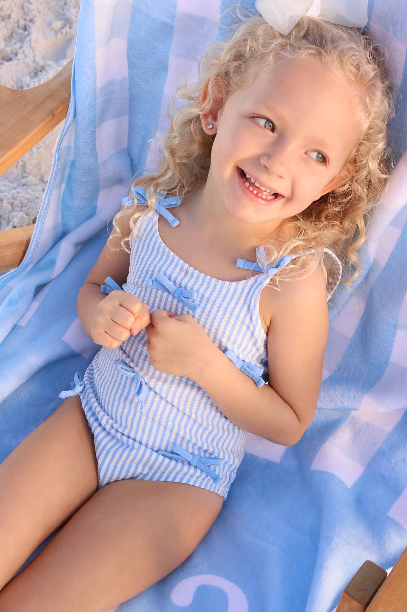 Seersucker Blue One Piece