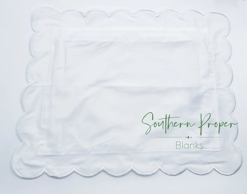 White Scalloped Pillow Case