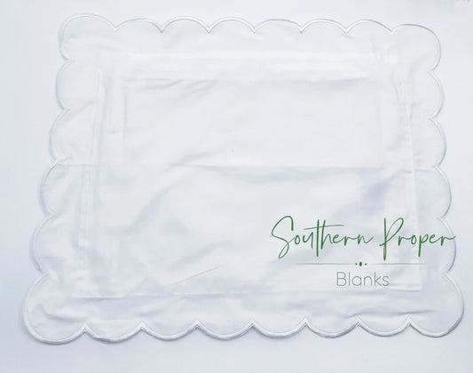 White Scalloped Pillow Case