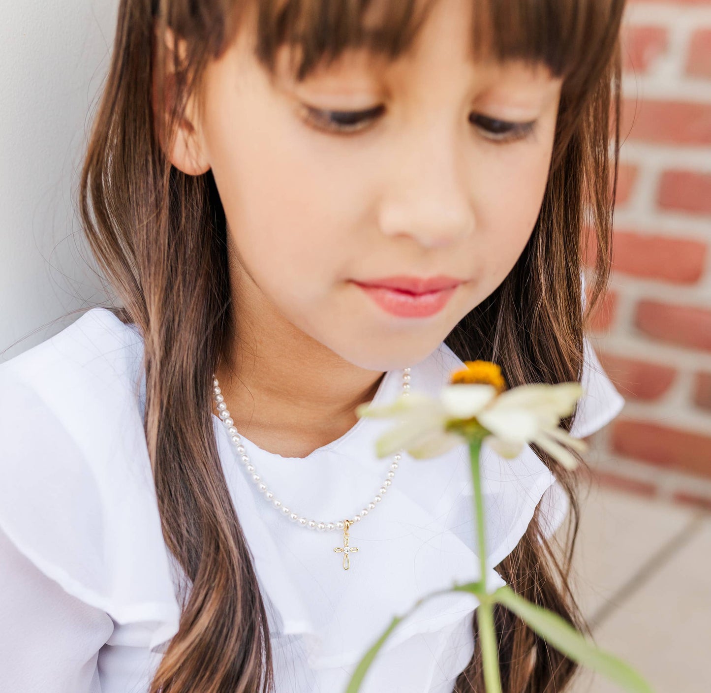 Girls Gold Cross Necklace