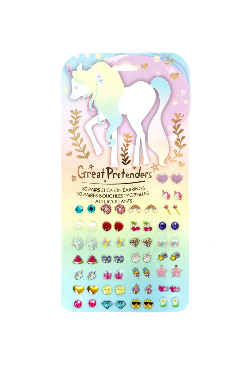 Whimsical Unicorn Sticker Earrings, 30 pairs