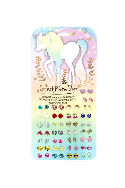 Whimsical Unicorn Sticker Earrings, 30 pairs