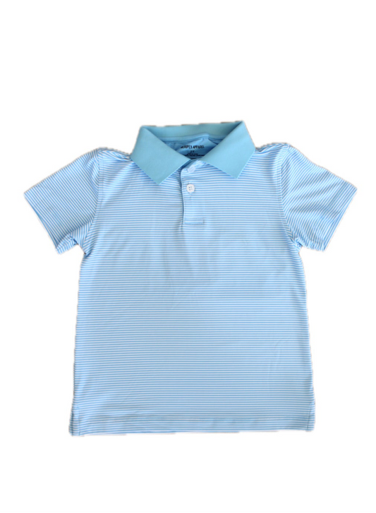 Carolina Blue Stripe Polo