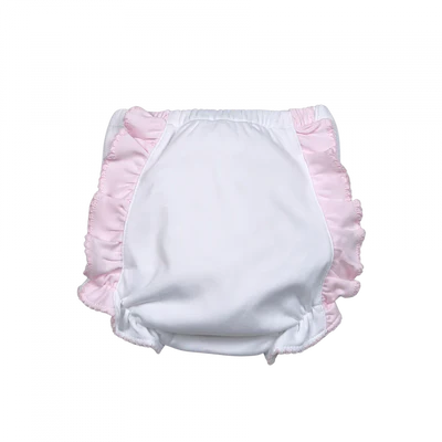 White/Pink Ruffle Diaper Cover