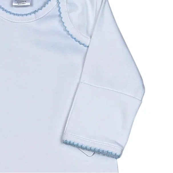 White Gown w/ Blue Trim