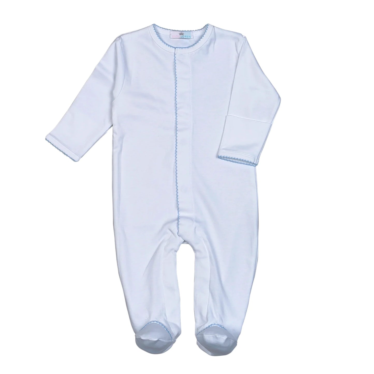 White/Blue Snap Footie