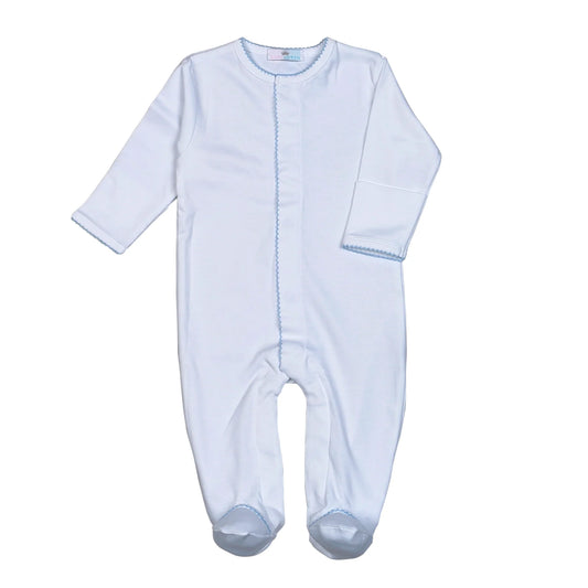 White/Blue Snap Footie