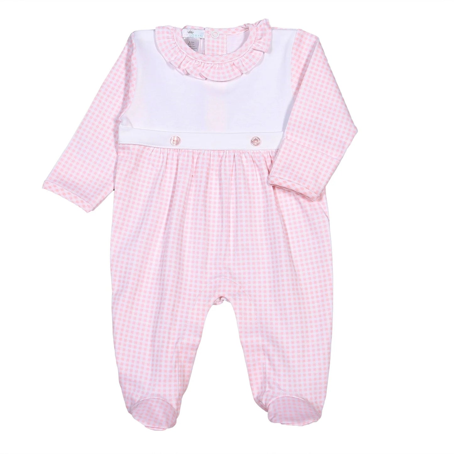 Pink Gingham Footie