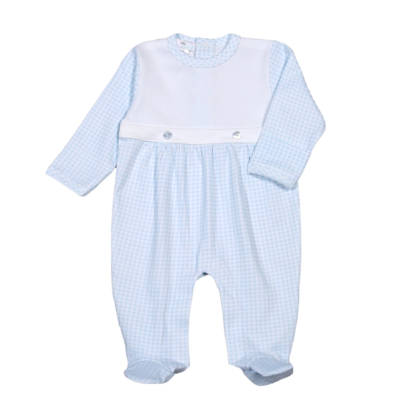 Blue Gingham Footie