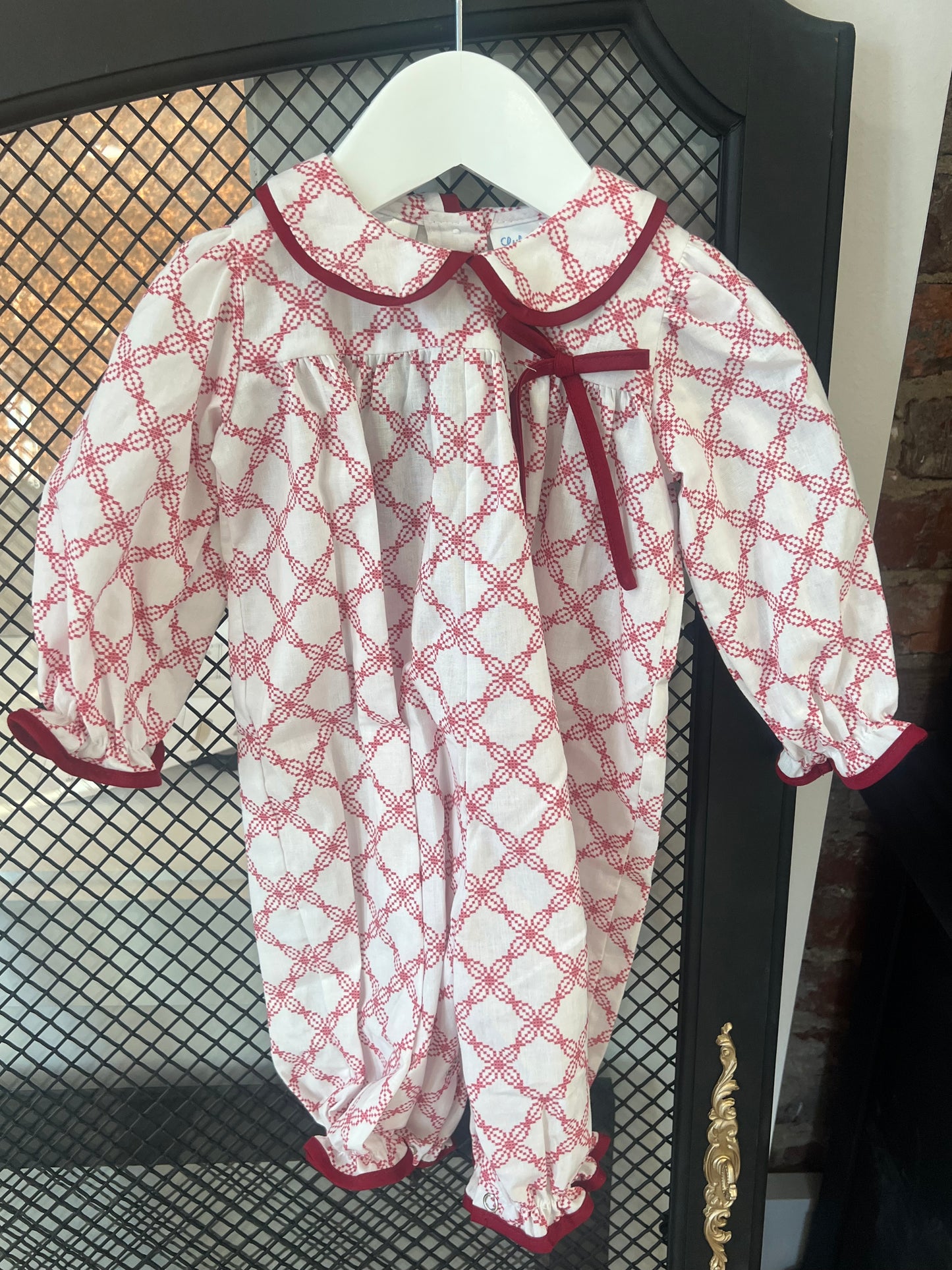 Cranberry Cross LS Romper