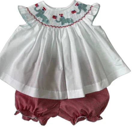 Patriotic Smocked Bloomer Set