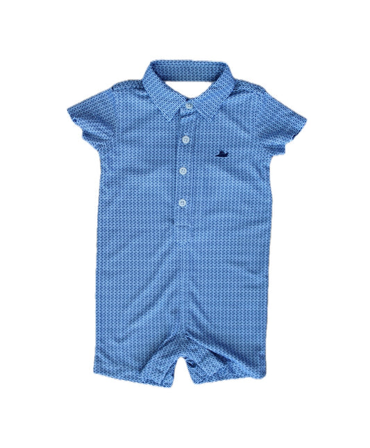 SouthBound Polo Romper - Shark