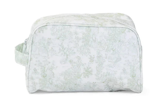 Green Bunny Toile Toiletry Bag