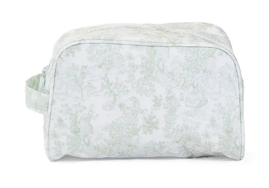 Green Bunny Toile Toiletry Bag