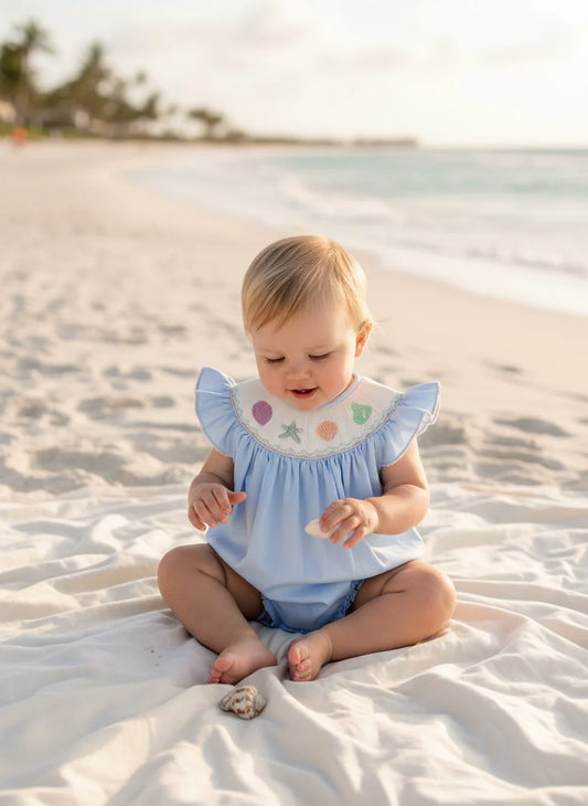 Seashell Smocked Bishop Bubble