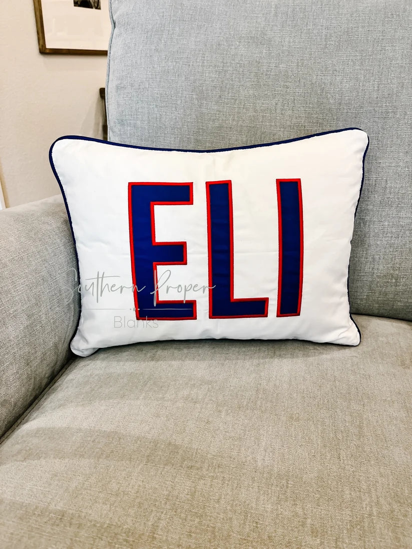 Navy Trim Pillow Case