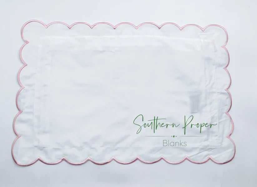 Pink Scaloped Pillow Case