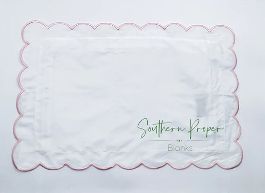Pink Scaloped Pillow Case