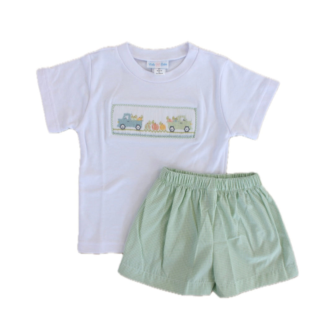 Sage Pumpkin Smocked Sort Set