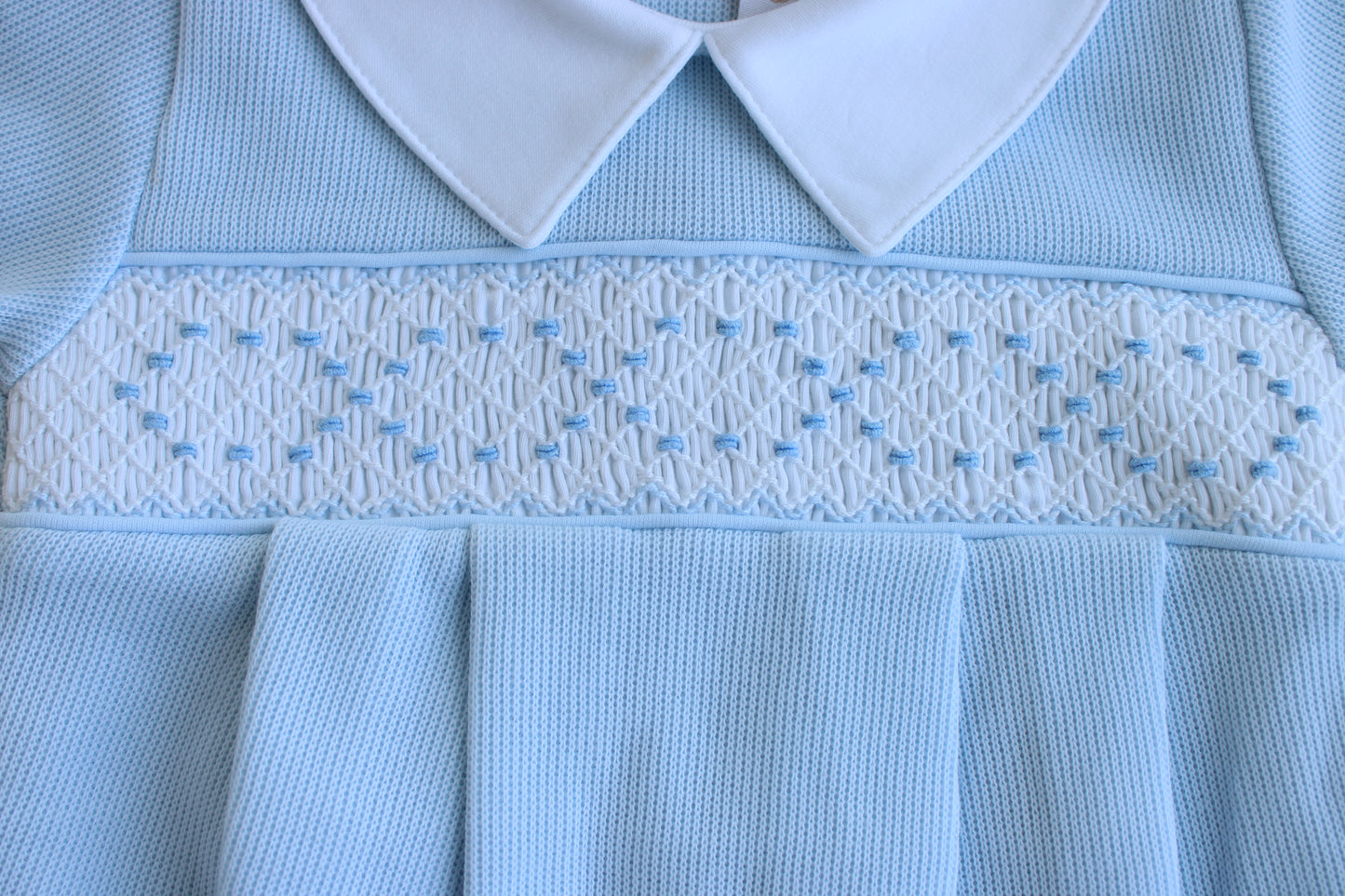 Blue Bubble Smocked Knit