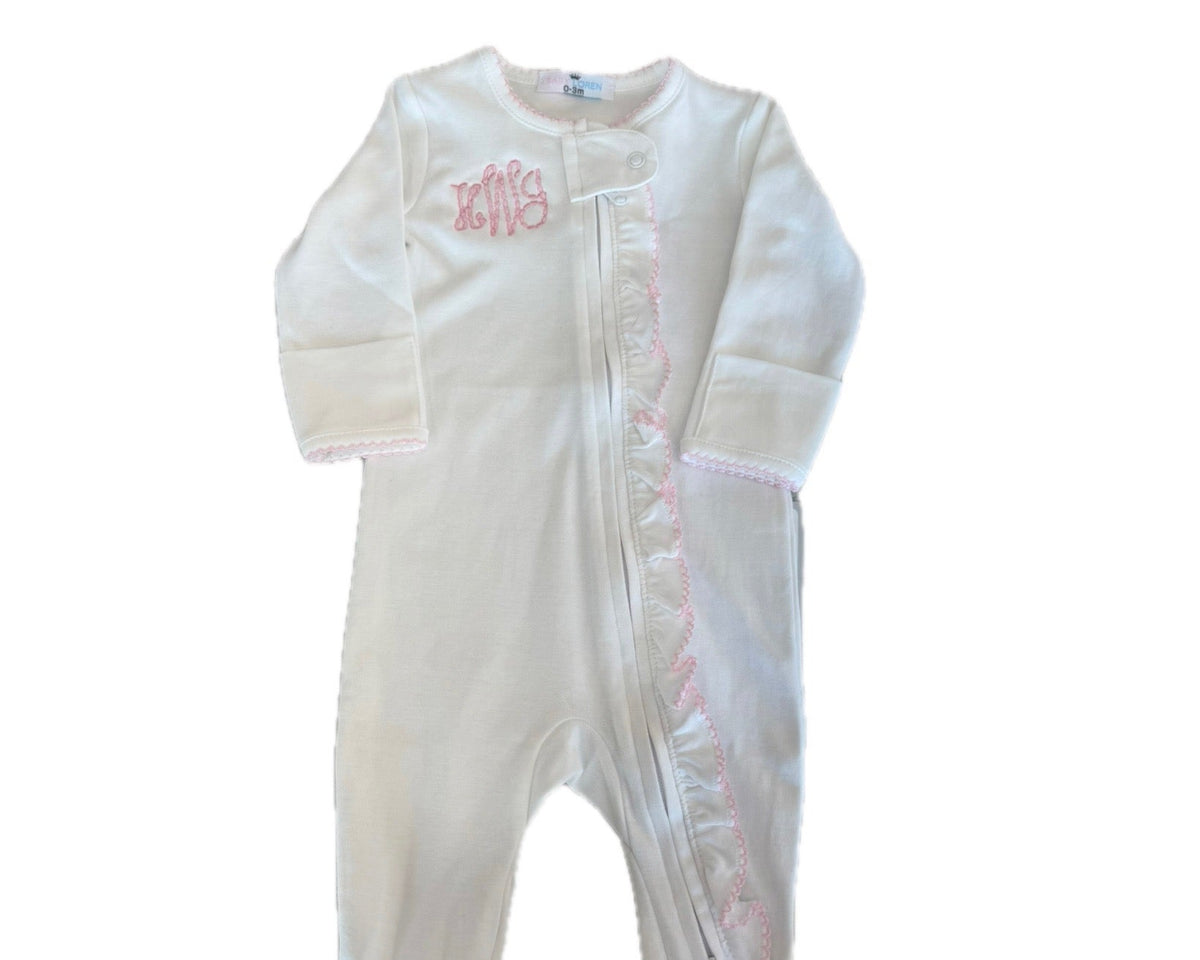 Harleigh Pink Ruffle Footie