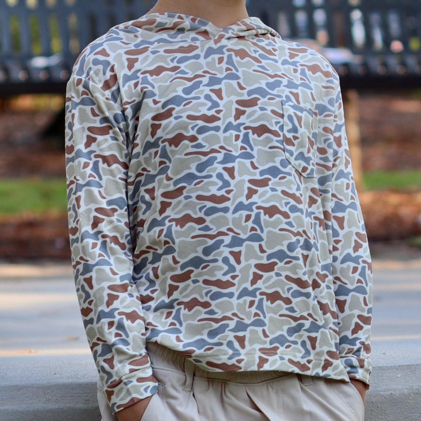 Woodland-Camo Lightweight Hoodie