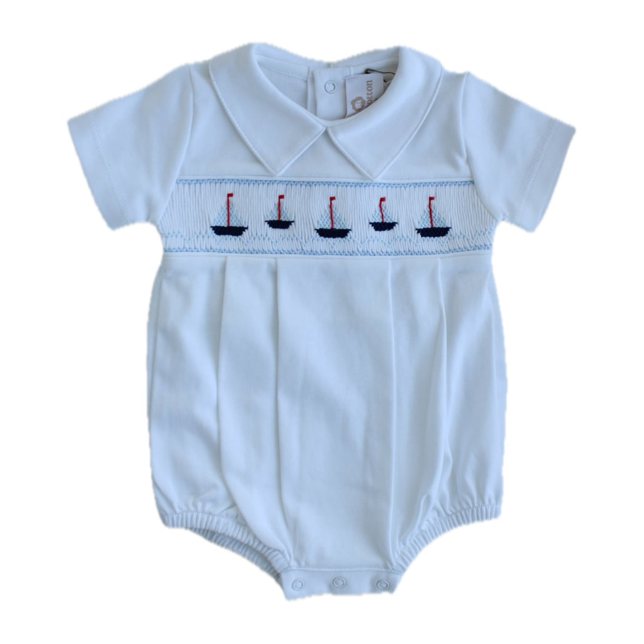 Sailboat Bubble Cotton (White)