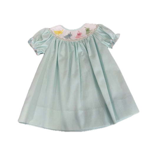 Mint Bunny Smocked Dress