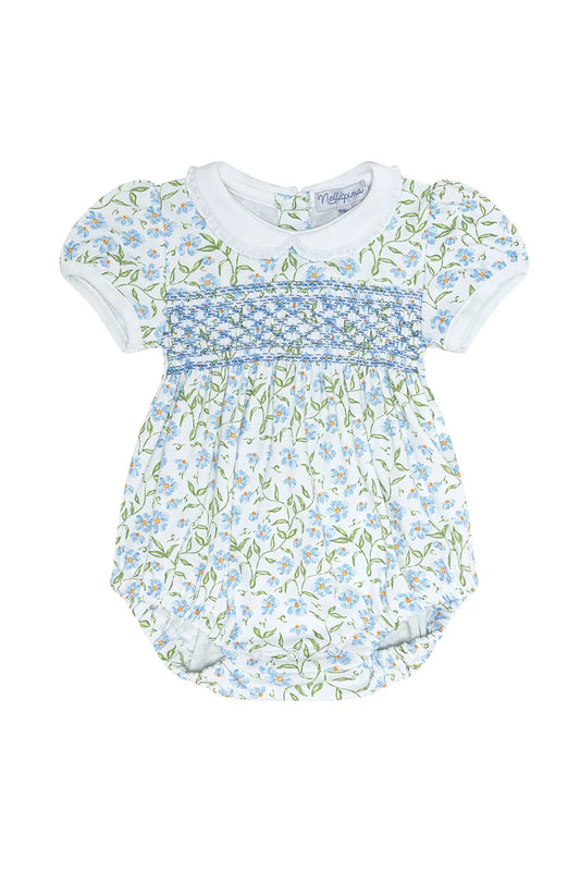 Blue Vines Smocked Bubble