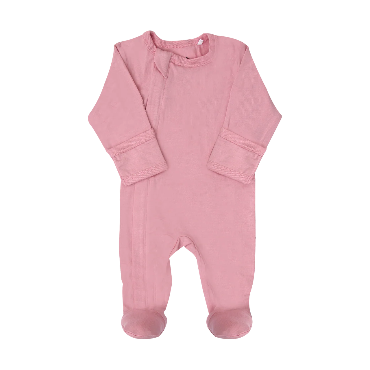 Zipper Footie (Silver Pink)