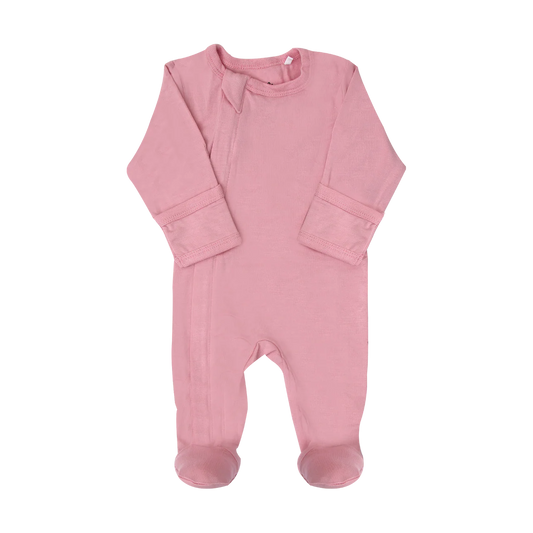 Zipper Footie (Silver Pink)