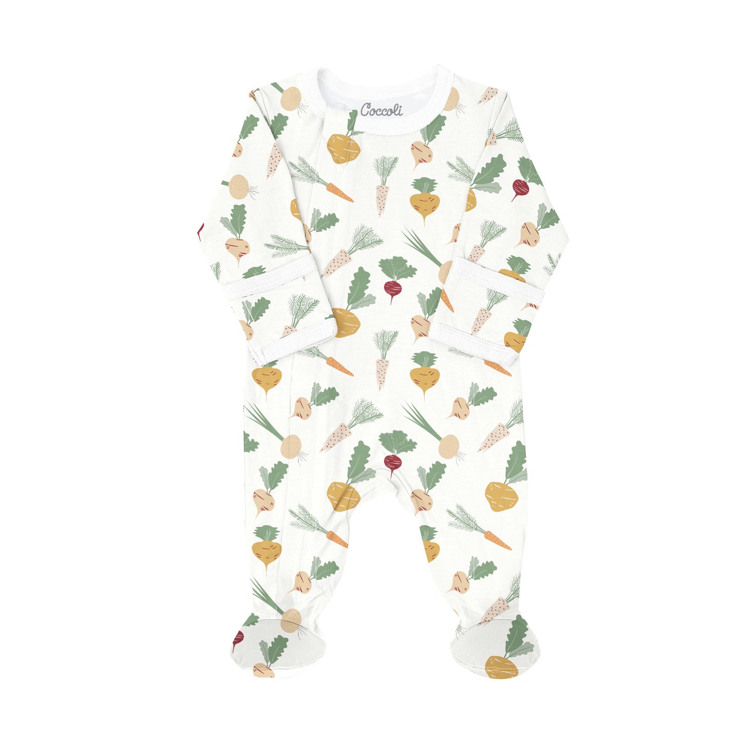 Zipper Footie (Veggies on Cream)