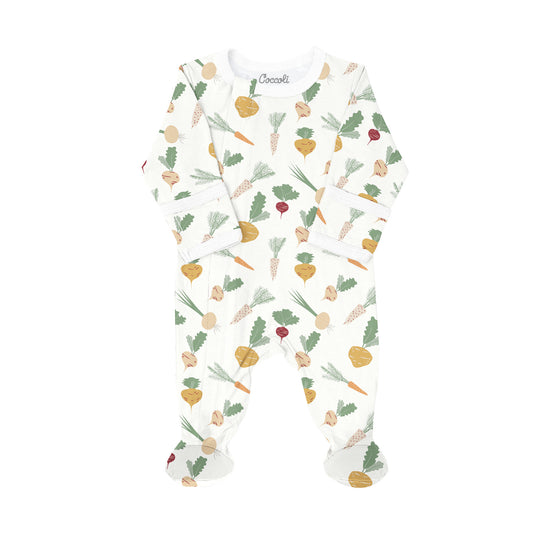 Zipper Footie (Veggies on Cream)