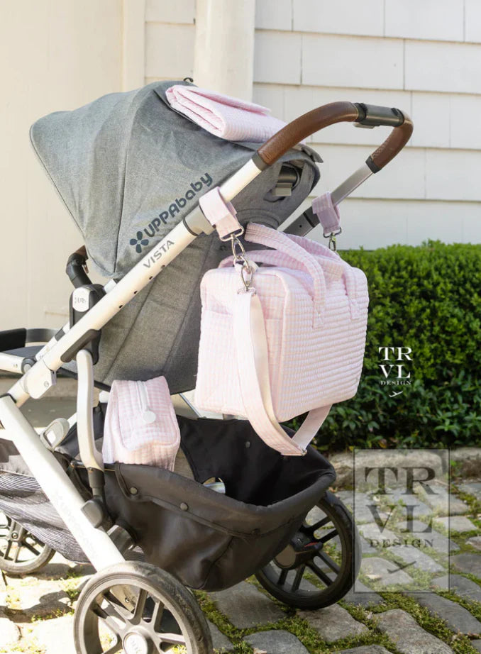 Pink Quilted Stroller Bag