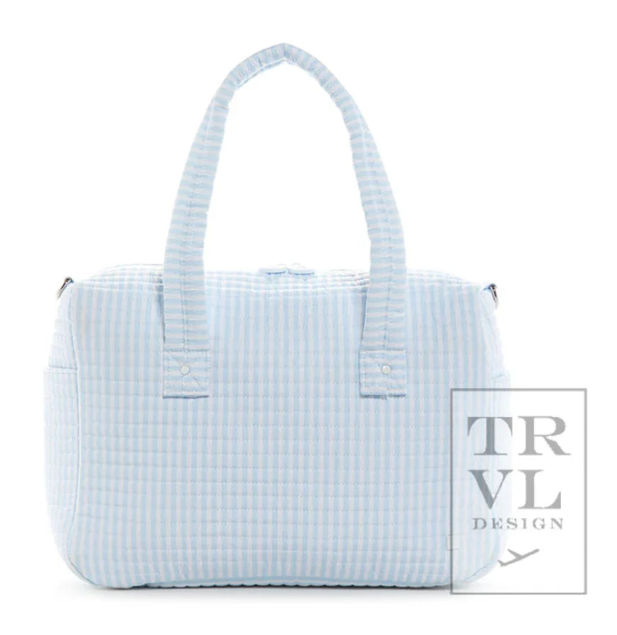 Blue Quilted Stroller Bag